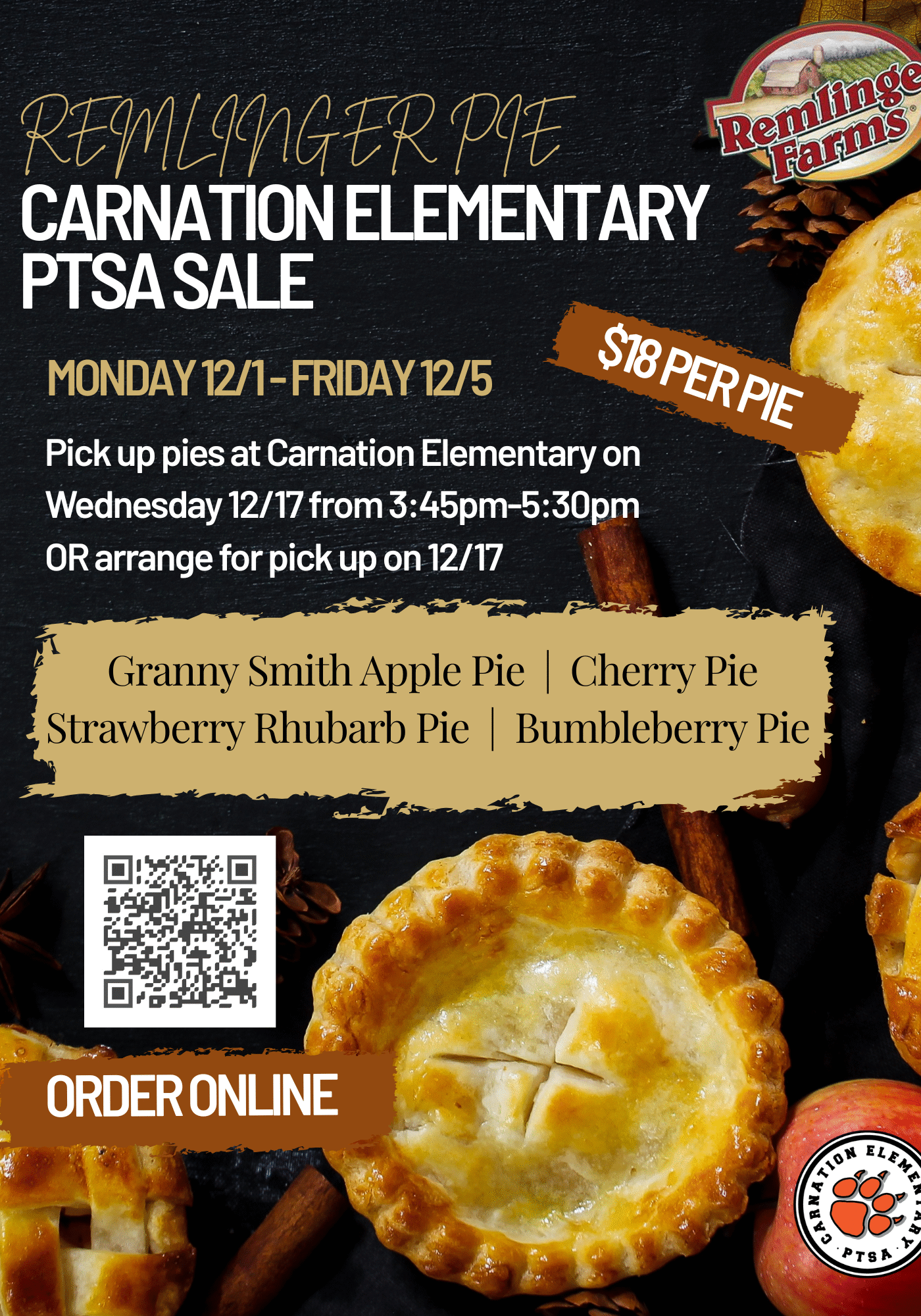 Pie Sale Digital Flyer English
